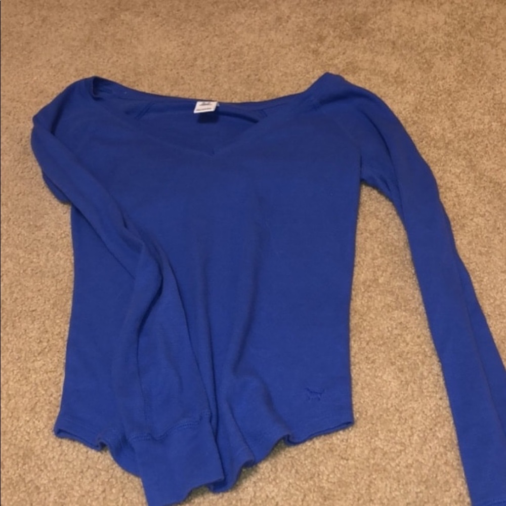 Pink long sleeve shirt blue